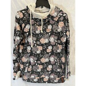 Ampersand Avenue Women's Floral Medium Hooded Sweatshirt With Pockets